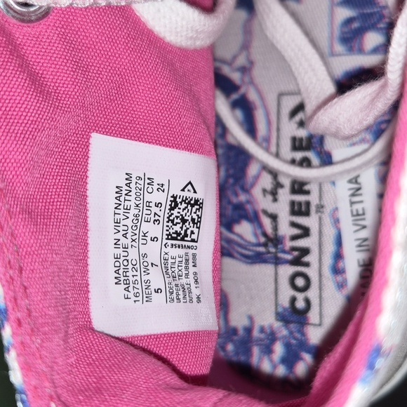 Converse High-Top Sneakers with Pink and Blue Accents - Picture 6 of 9